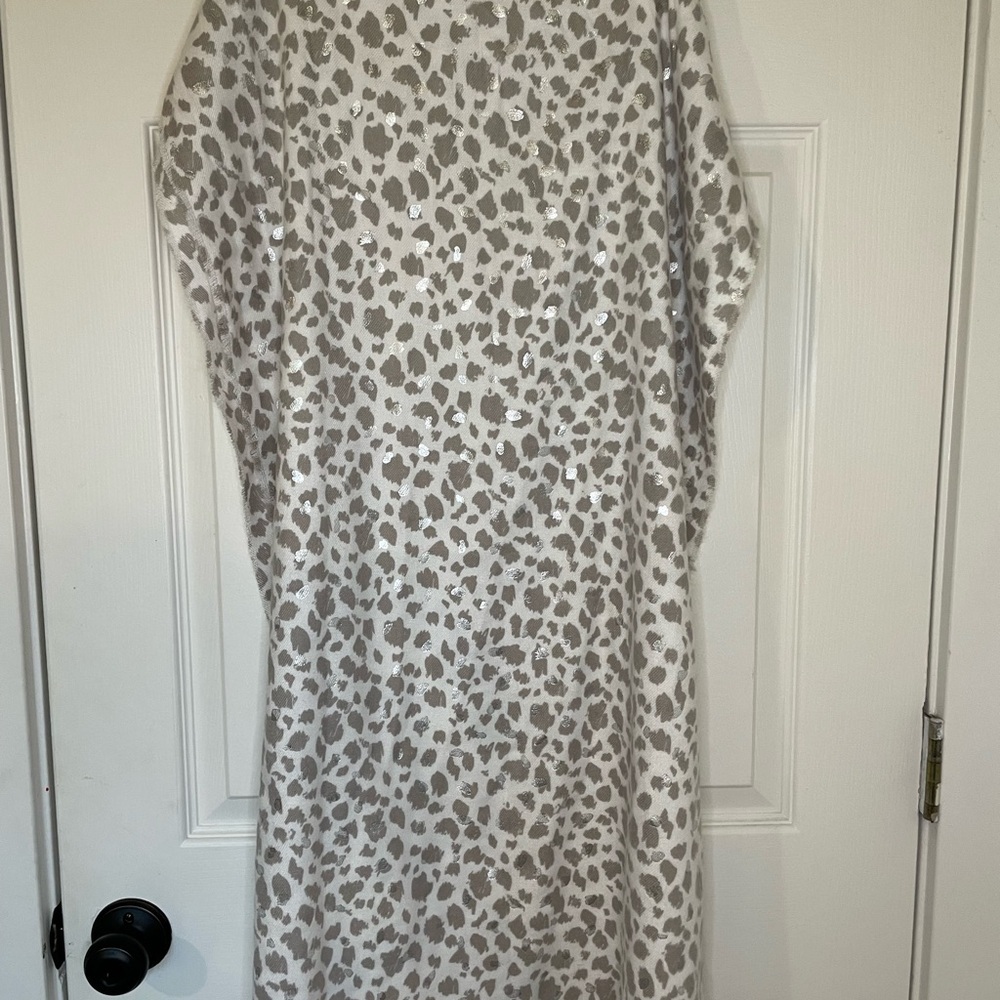 Vince Camuto Neutral Animal Print Scarf